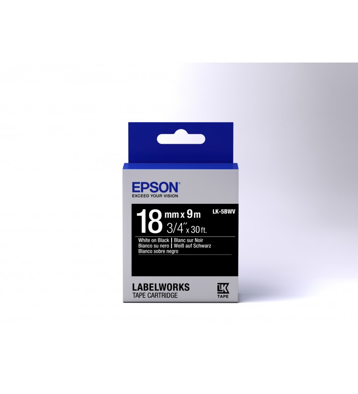 Epson Label Cartridge Vivid LK-5BWV White/Black 18mm (9m)