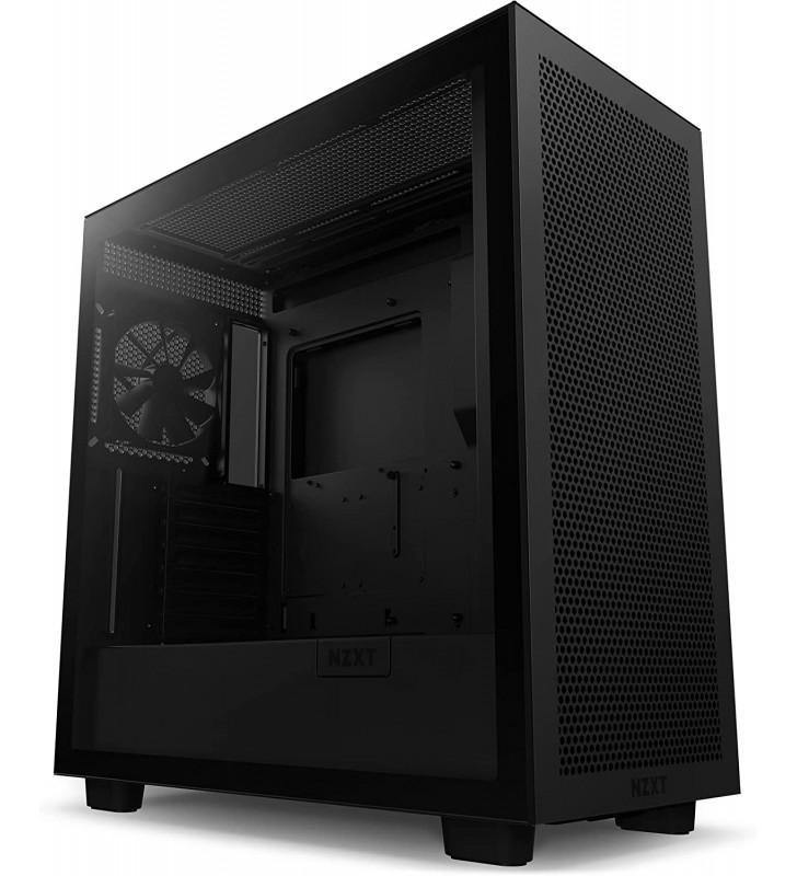 NZXT H7 Flow - CM-H71FB-01 - ATX Mid Tower PC Gaming Case - USB Type-C Front I/O Port - Quick Release Tempered Glass Side Panel - Black