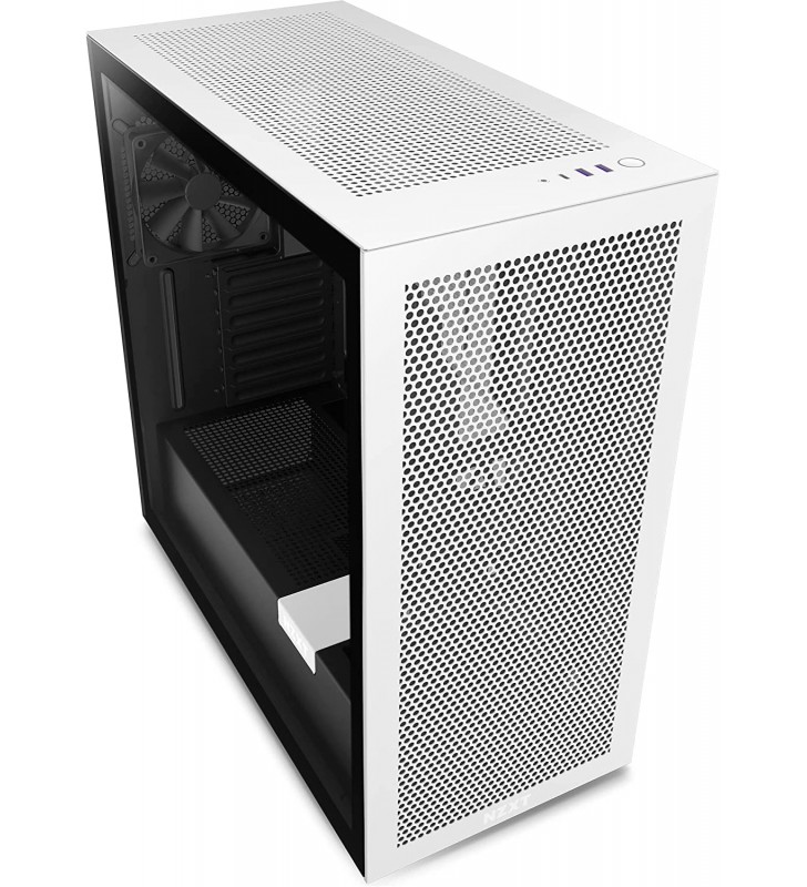 NZXT H7 Flow - CM-H71FG-01 - ATX Mid Tower PC Gaming Case - USB Type-C Front I/O Port - Quick Release Tempered Glass Side Panel - White/Black