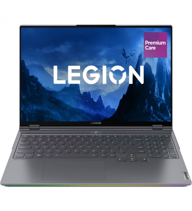Laptop Lenovo Gaming 16'' Legion 7 16ACHg6, WQXGA IPS 165Hz G-Sync, Procesor AMD Ryzen™ 7 5800H (16M Cache, up to 4.4 GHz), 32GB DDR4, 1TB SSD, GeForce RTX 3070 8GB, No OS, Storm Grey, 3Yr Onsite Premium Care