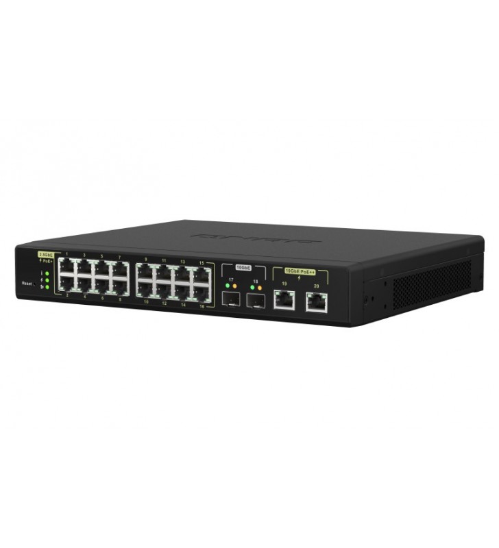 QNAP QSW-M2116P-2T2S switch-uri Gestionate L2 2.5G Ethernet Power over Ethernet (PoE) Suport Negru