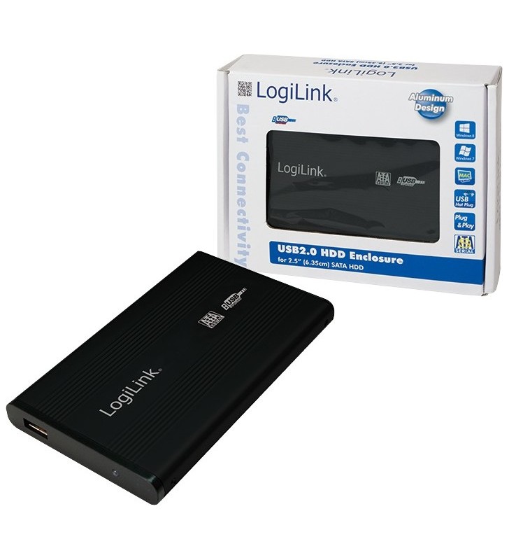 RACK EXTERN LOGILINK 2.5" HDD SATA to USB2.0, Aluminiu, black, "UA0041B"