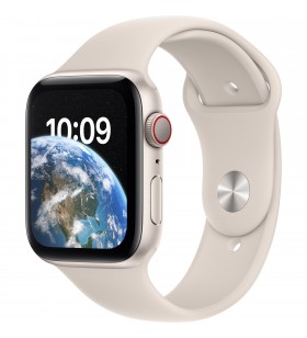 Apple Watch SE 2 (2022), GPS, Carcasa Starlight Aluminium 44mm, Starlight Sport Band