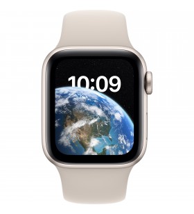 Apple Watch SE 2 (2022), GPS, Carcasa Starlight Aluminium 44mm, Starlight Sport Band