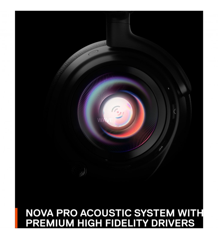 Casti SteelSeries Arctis Nova Pro Wireless GameDAC, 360° Spatial Audio, multiplatforma, USB, negru
