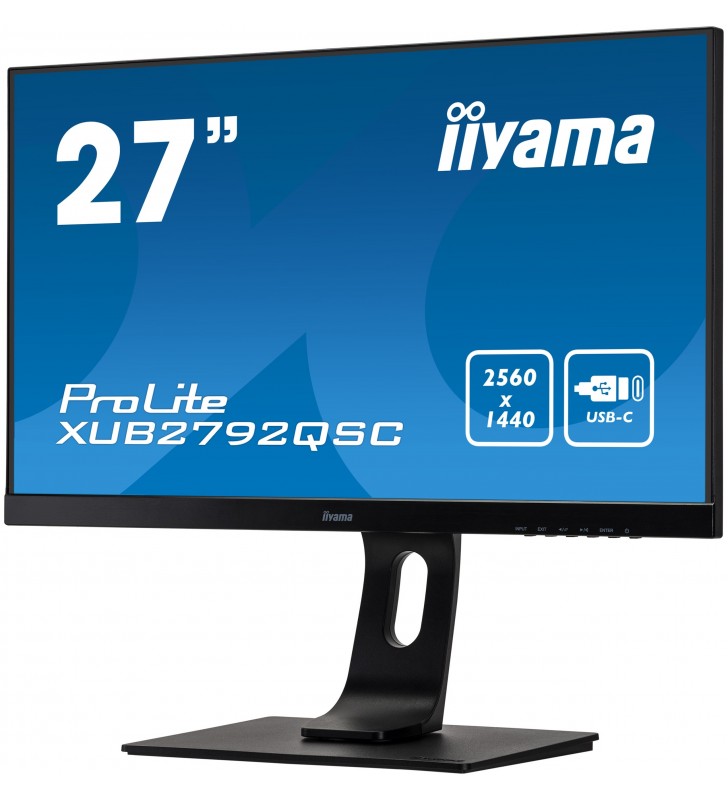iiyama ProLite XUB2792QSC-B1 monitoare LCD 68,6 cm (27") 2560 x 1440 Pixel Wide Quad HD LED Negru