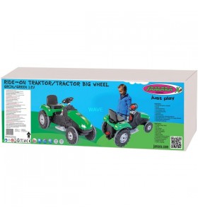 Jamara Ride-on Tractor Big Wheel, vehicul pentru copii (verde/gri, 12 V)