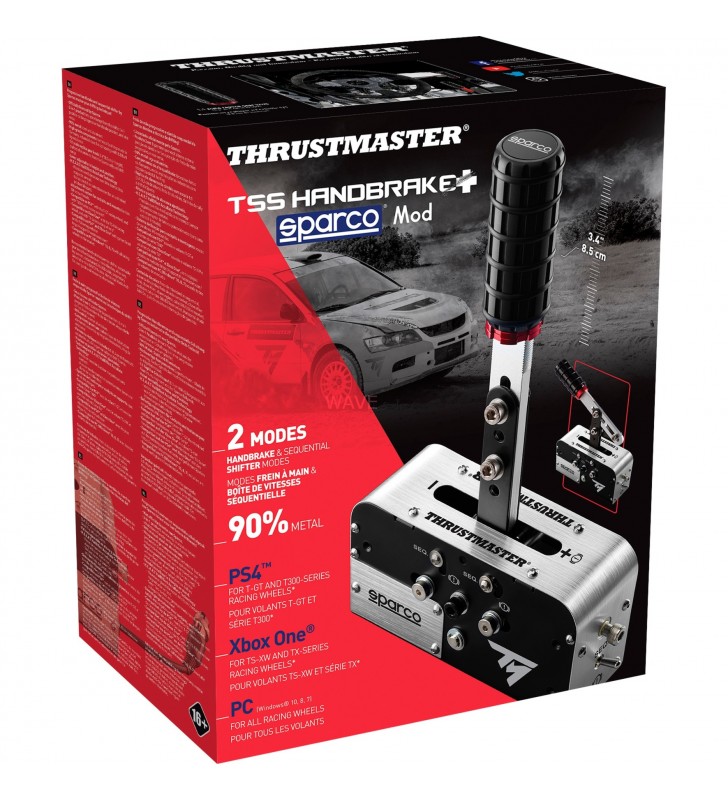 Thrustmaster TSS Frână de mână Sparco Mod+ Add-On, schimbător (negru argintiu)