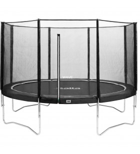 Combo trambulină Salta, echipament de fitness (negru, rotund, 366 cm)