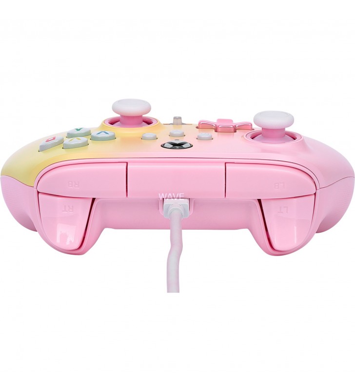 Controler cu fir îmbunătățit PowerA pentru Xbox Series X|S, Gamepad (roz/galben, limonadă roz)