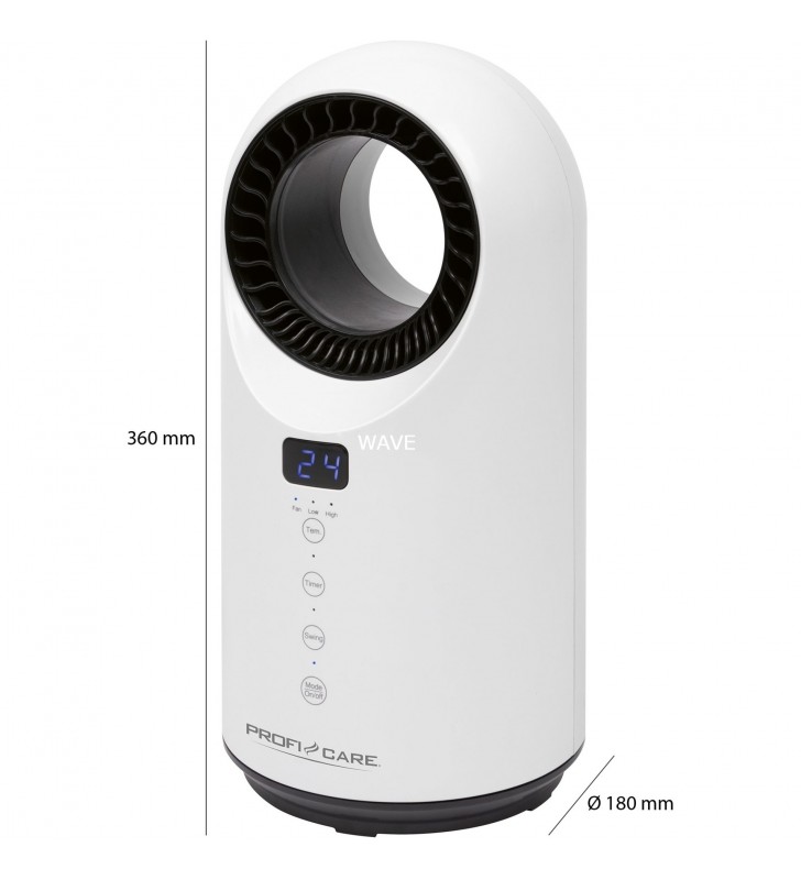 Încălzitor cu ventilator ceramic ProfiCare 2 în 1 PC-HL 3086 (Alb negru)