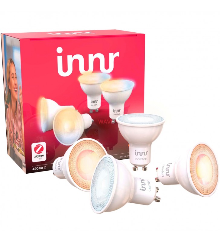 INNR Smart Spot Comfort GU10, bec LED (pachet de 4, înlocuiește 68 de wați)