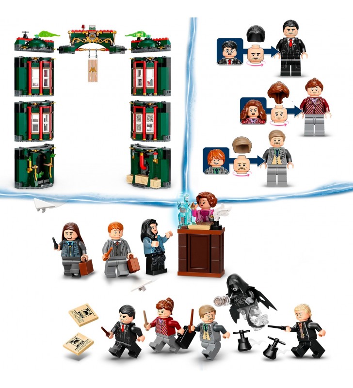 Jucărie de construcție LEGO 76403 Harry Potter Ministerul Magiei (Set modular construibil cu minifigurine și mecanism de conversie)