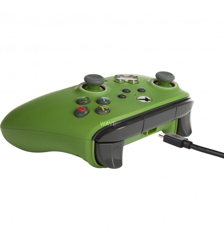 Controler cu fir îmbunătățit PowerA pentru Xbox Series X|S, Gamepad (verde măsliniu/negru, soldat)