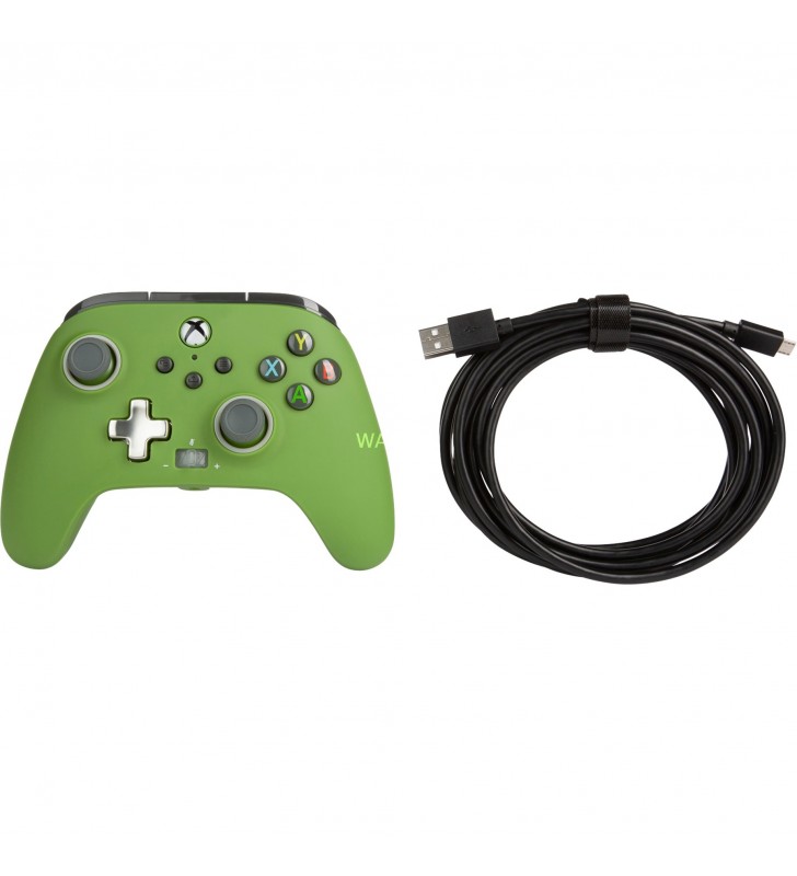 Controler cu fir îmbunătățit PowerA pentru Xbox Series X|S, Gamepad (verde măsliniu/negru, soldat)
