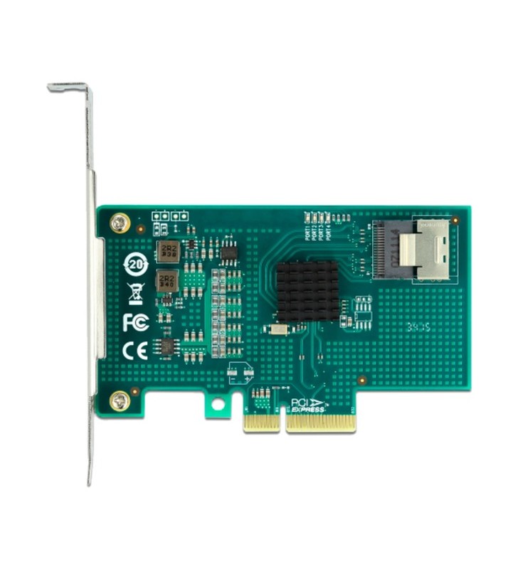 Placă DeLOCK PCI Express la 4 x SATA 6 Gb/s RAID și HyperDuo, placă de interfață