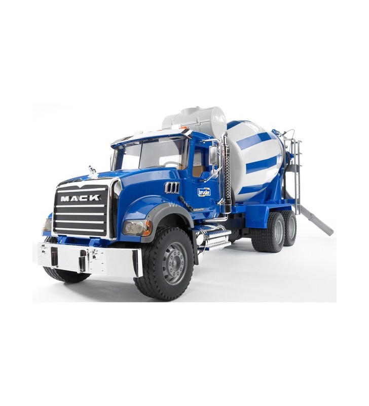 Bruder MACK Camion pentru ciment de granit, model de vehicul (albastru alb)