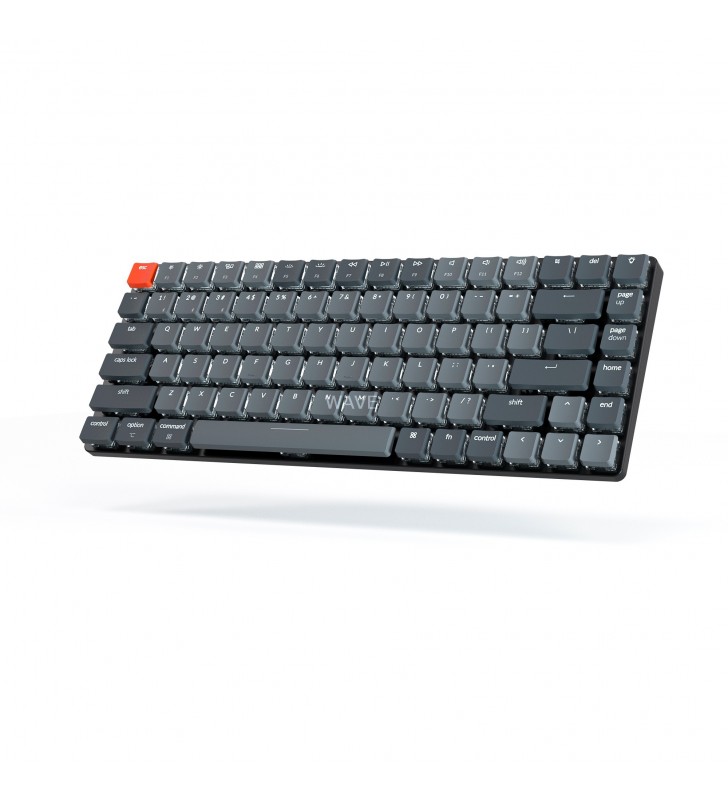 Tastatură pentru jocuri Keychron K3 versiunea 2 (negru/gri, aspect DE, Keychron Low Profile Optical Blue, hot-swap, cadru din aluminiu)