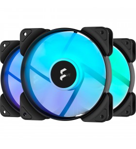Ventilator de carcasă Fractal Design Aspect 12 RGB PWM Black Frame 3er (negru/alb, pachet de 3)