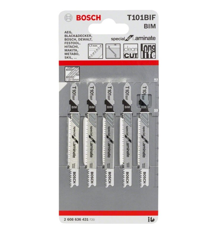 Bosch 2 608 636 431 lamă pentru fierestrău mecanic, fierăstrău de traforaj/fierăstrău sabie Lamă ferăstrău mecanic Bimetal 5