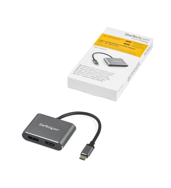 StarTech.com CDP2DPHD adaptor grafic USB 3840 x 2160 Pixel Negru, Gri