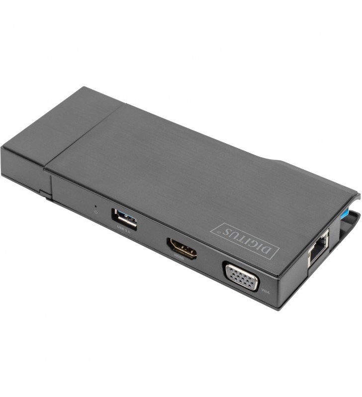 Digitus Universal Docking Station Travel, stație de andocare (HDMI, USB, USB-C, VGA, RJ-45, cititor de carduri)
