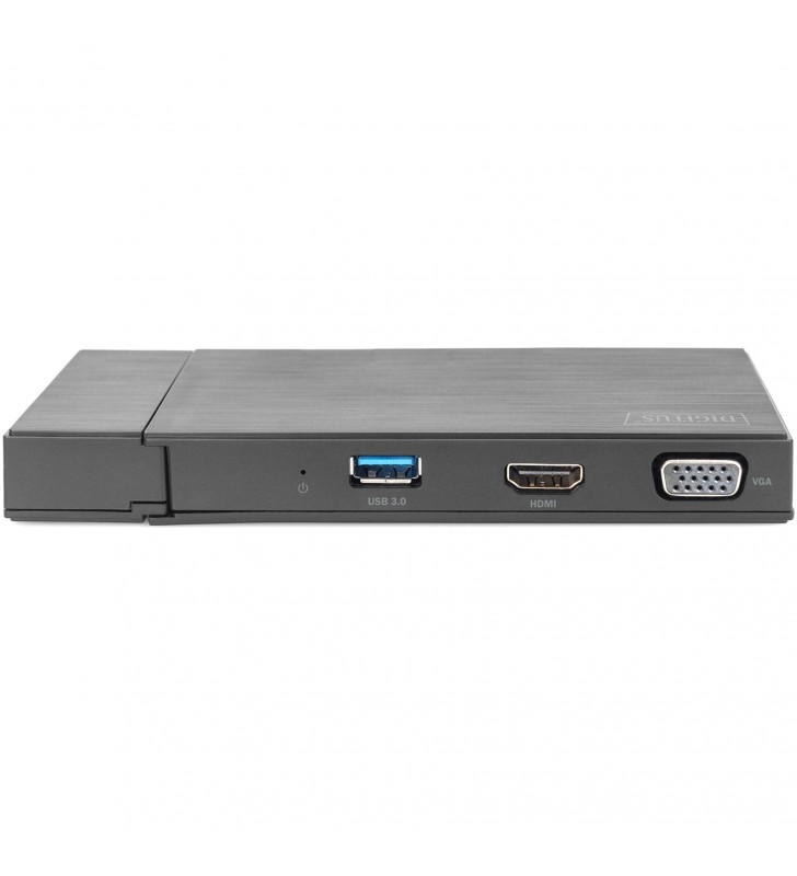 Digitus Universal Docking Station Travel, stație de andocare (HDMI, USB, USB-C, VGA, RJ-45, cititor de carduri)