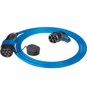 Cablu de încărcare Mennekes modul 3, tip 2, 32A, 3PH (albastru/negru, 4 metri)