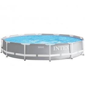 Intex Frame Pool Set Prism Rondo 126712GN, Ø 366 x 76cm, Schwimmbecken (grau/blau, Patronenfiltersystem 28604GS)