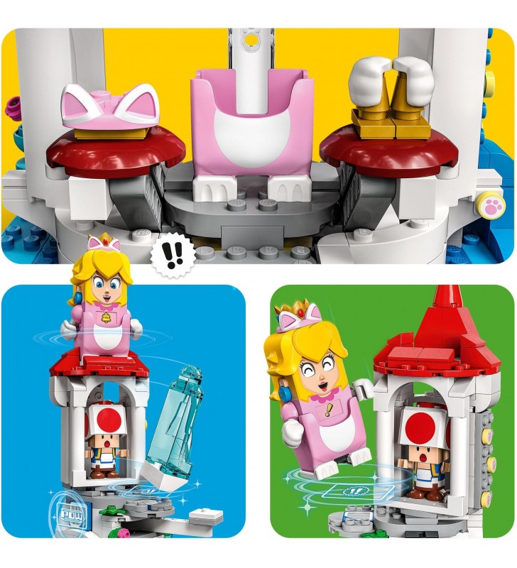 LEGO 71407 Costum de pisică Super Mario și set de extindere Turnul de gheață Jucărie de construcție (jucărie construibilă de combinat cu setul de început Mario, Luigi sau Peach)