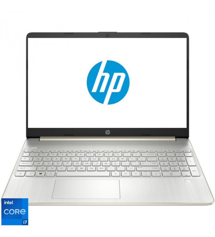 Laptop HP 15.6'' 15s-fq5013nq, FHD IPS, Procesor Intel® Core™ i7-1255U (12M Cache, up to 4.70 GHz), 8GB DDR4, 512GB SSD, Intel Iris Xe, Free DOS, Pale Gold