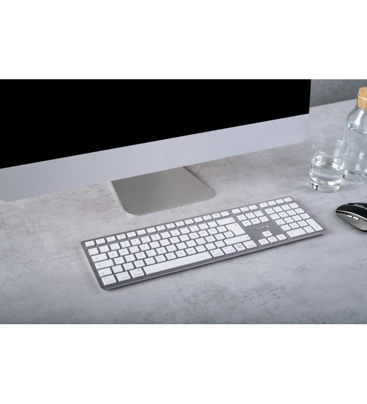 CHERRY KW 9100 SLIM FOR MAC tastaturi USB + Bluetooth QWERTZ Germană Argint