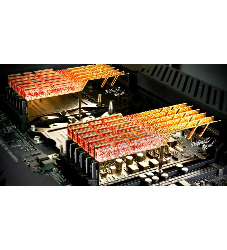 Kit de memorie G.Skill DIMM 128GB DDR4-3200 Quad (aur, F4-3200C16Q-128GTRG, Trident Z Royal, XMP)