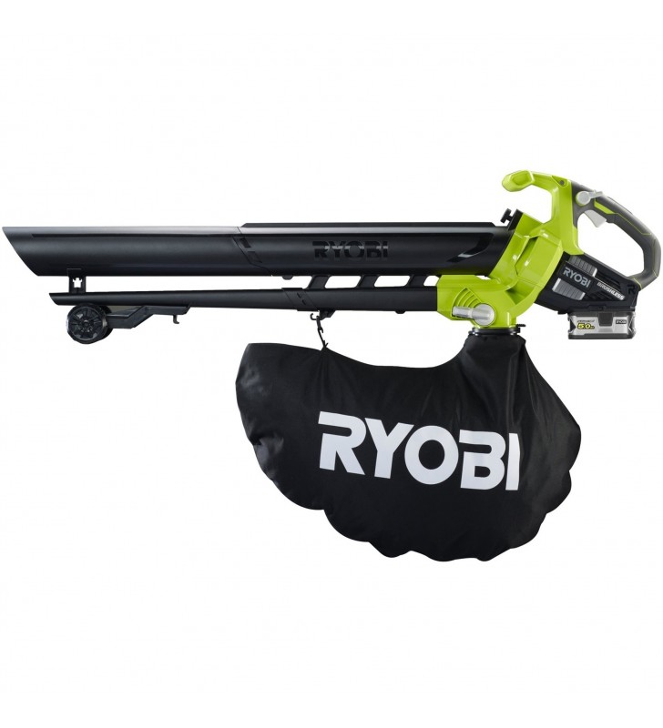 Ryobi ONE+ aspirator de frunze fără fir RBV1850, 18 volți, aspirator de frunze/suflator de frunze (verde/negru, baterie Li-ion 5.0Ah)
