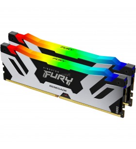 Kit de memorie Kingston FURY DIMM 32GB DDR5-7200 (negru/argintiu, KF572C38RSAK2-32, Fury Renegade RGB, XMP)