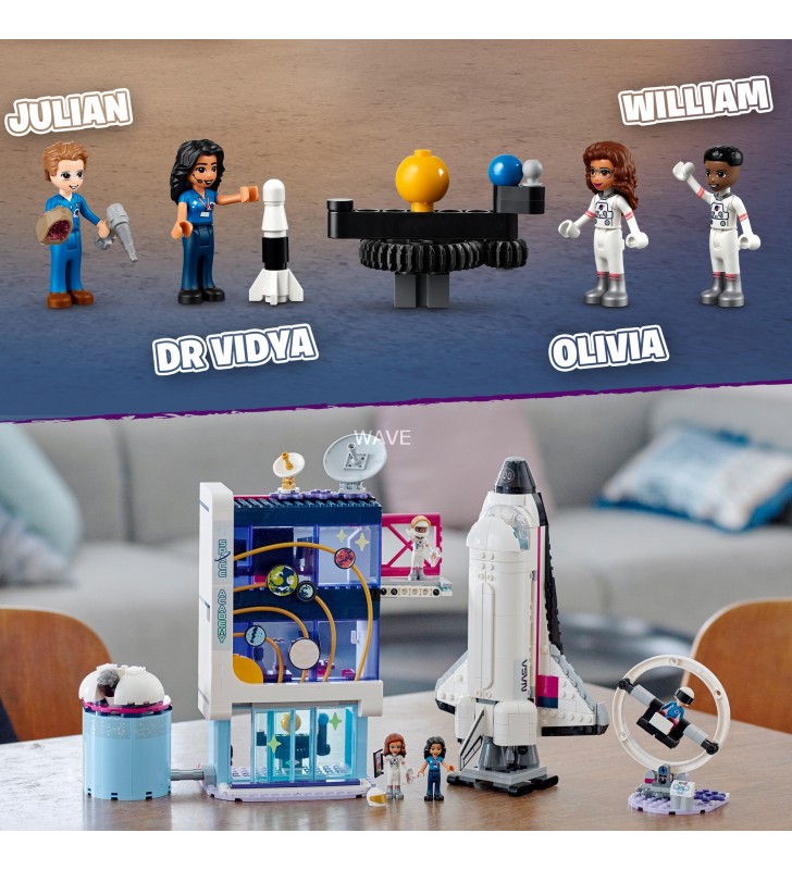 Jucărie de construcție a Academiei Spațiale a Oliviei LEGO Friends 41713 (Cu naveta spațială și figuri de astronauți)