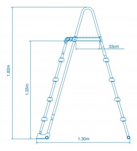Scara de siguranta pentru piscina Intex, 132cm (alb/gri)