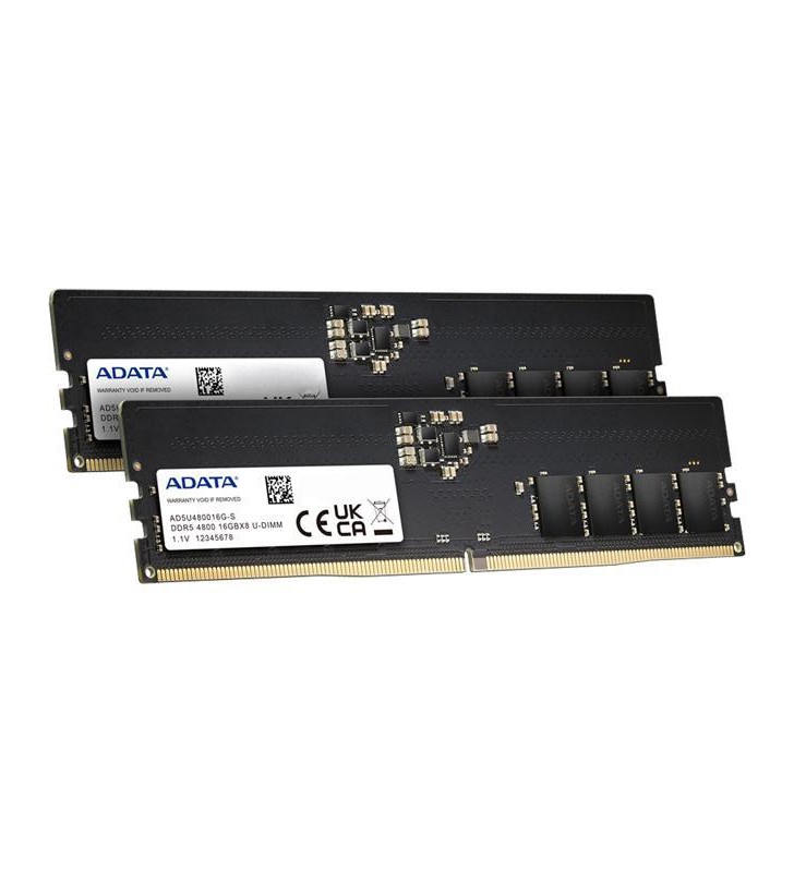 ADATA 32GB (2 x 16GB) 288-Pin DDR5 SDRAM DDR5 4800 (PC5 38400) Intel XMP 3.0 Desktop Memory Model AD5U480016G-DT