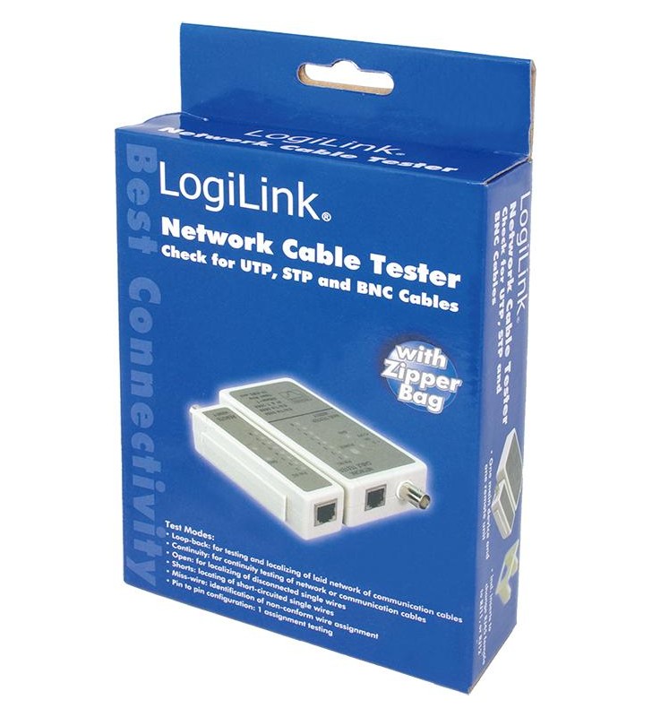 TESTER CABLU RETEA LOGILINK pt. cablu UTP, FTP si coaxial, "WZ0011"