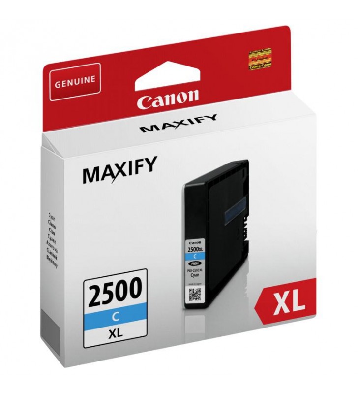 Cartus Cerneala Original Canon Cyan, PGI-2500XLC, pentru Maxify IB4050/IB4150/MB5050/MB5150/MB5350/MB5450, 1.25K, "BS9265B001AA