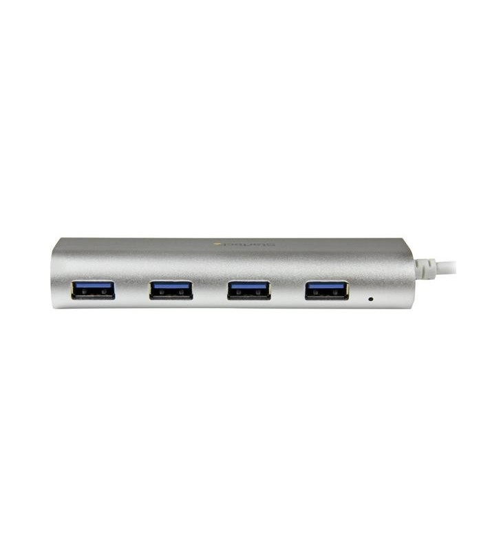 StarTech.com ST43004UA hub-uri de interfață USB 3.2 Gen 1 (3.1 Gen 1) Type-A 5000 Mbit/s Argint, Alb