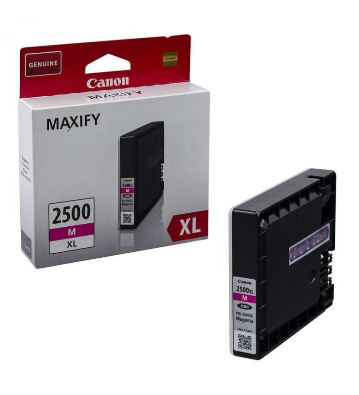 Cartus Cerneala Original Canon Magenta, PGI-2500XLM, pentru Maxify IB4050/IB4150/MB5050/MB5150/MB5350/MB5450, 1.25K, "BS9266B00