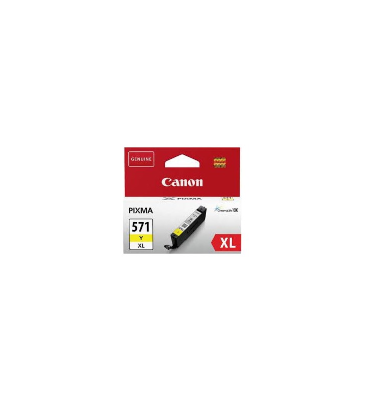 Cartus Cerneala Original Canon Yellow, CLI-571XLY, pentru MG5750/5751/6850/6851/7750/7751/7752/TS5050/6050/8050/9050, 11ml, "BS