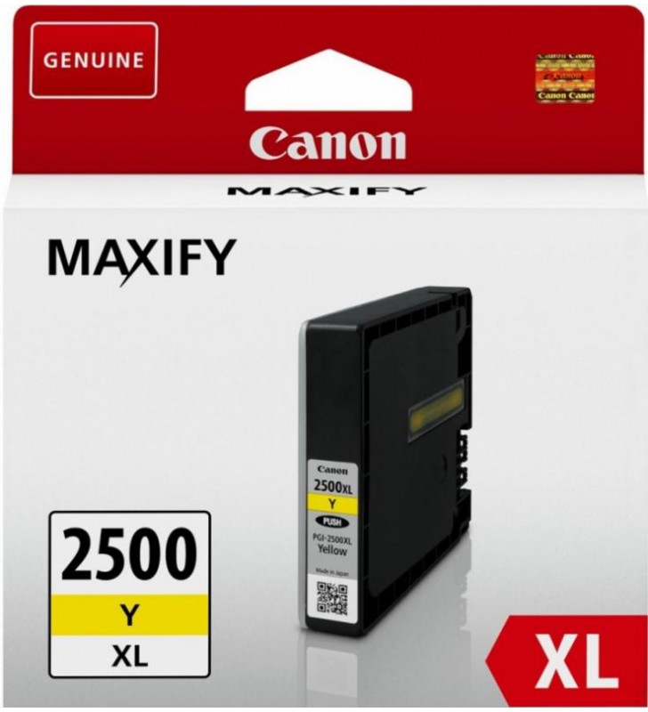 Cartus Cerneala Original Canon Yellow, PGI-2500XLY, pentru Maxify IB4050/IB4150/MB5050/MB5150/MB5350/MB5450, 1.25K, "BS9267B001
