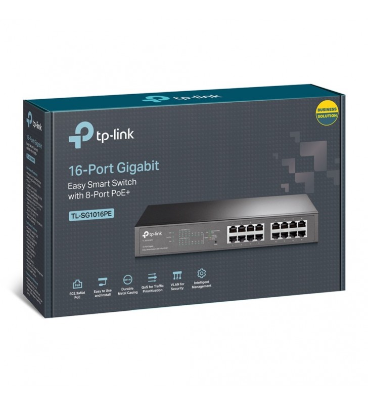 TP-LINK TL-SG1016PE switch-uri Gestionate Gigabit Ethernet (10/100/1000) Negru Power over Ethernet (PoE) Suport