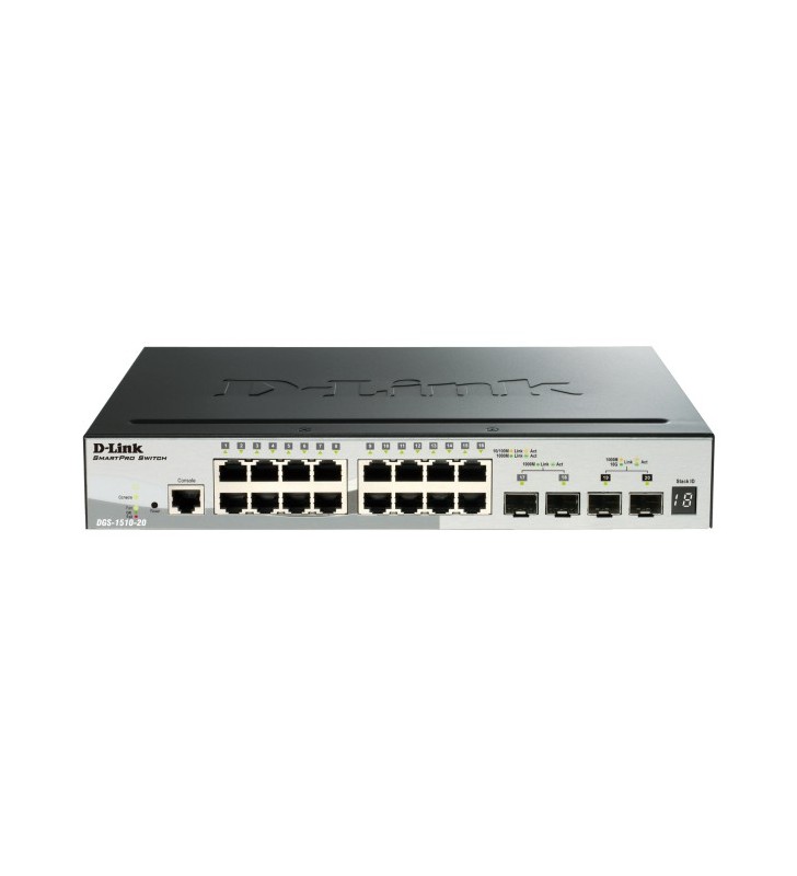 D-Link DGS-1510 Gestionate L3 Gigabit Ethernet (10/100/1000) Negru Power over Ethernet (PoE) Suport