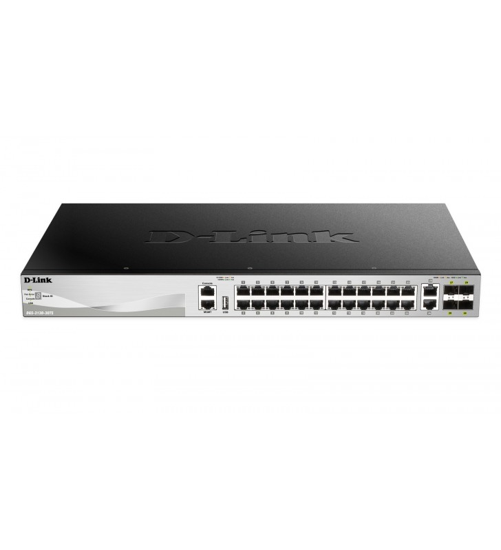 D-Link DGS-3130-30TS Gestionate L3 Gigabit Ethernet (10/100/1000) Negru, Gri