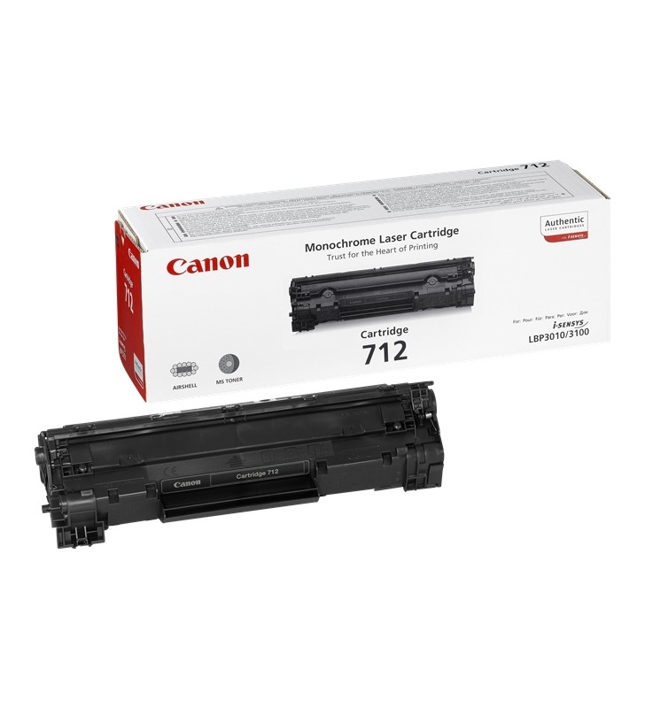Toner Original Canon Black, CRG-712, pentru LBP3010/3100, 1.5K, 'CR1870B002AA'