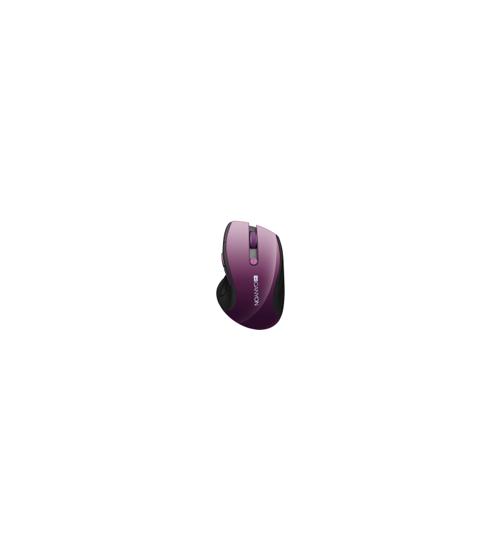 CANYON 2.4GHz wireless mouse with 6 buttons, optical tracking - blue LED, DPI 1000/1200/1600, Purple pearl glossy, 113x71x39.5mm