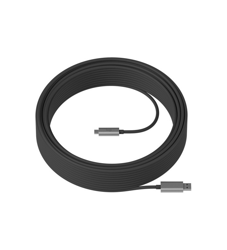 Logitech Strong cabluri USB 25 m 3.2 Gen 2 (3.1 Gen 2) USB A USB C Negru